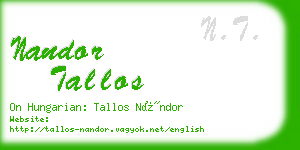 nandor tallos business card